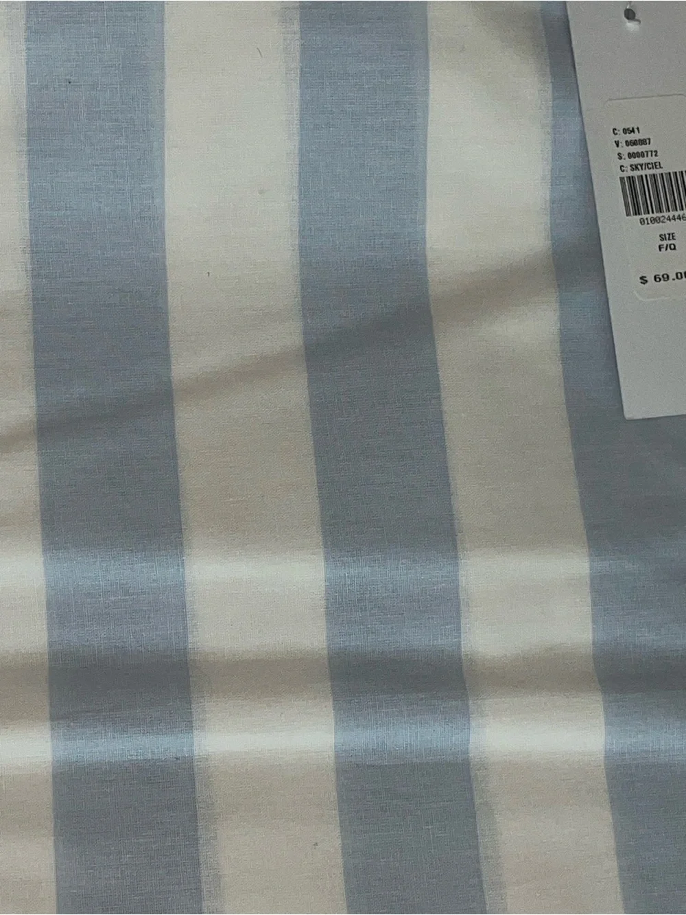 Urban Outfitters UO HOME Light Blue and White Core Striped Duvet Set F/Q
